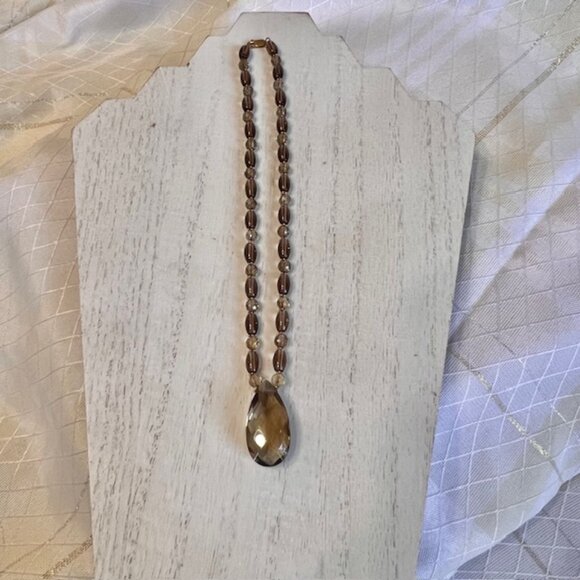 Vintage Smokey Quartz and 14K Gold Beaded Necklace, Healing Jewelry Necklace - Picture 11 of 16